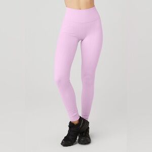 ALO Yoga Seamless Cable Knit High-Waist Legging Sugarplum Pink